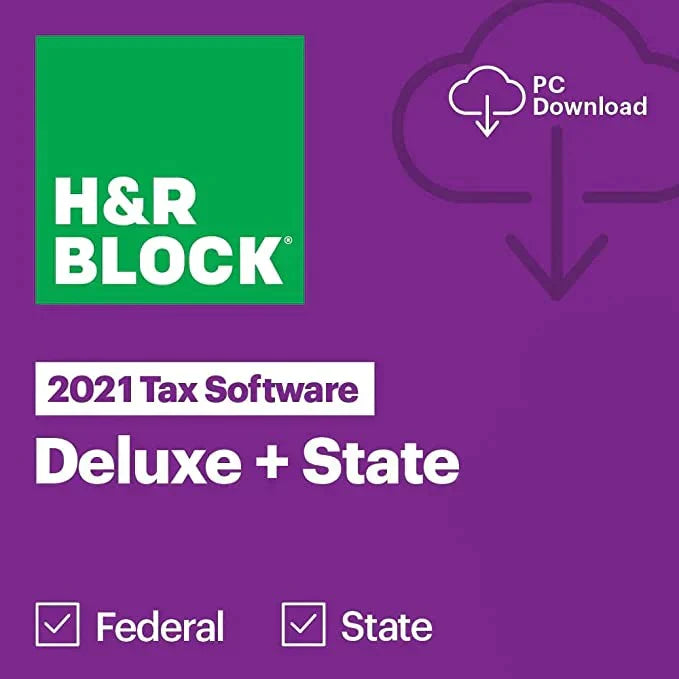 ✅ H&R Block Tax Software Deluxe✅  + State 2021 with 3% Refund Bonus Offer✅MAC & WIN✅